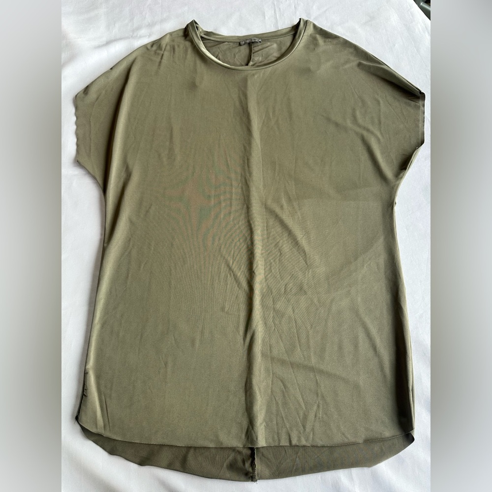 Zara Collection Olive Satin Silky Mini Dress Size Small